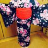 小学生のお生徒さんに浴衣レッスン/大阪の着付け教室きものたまより