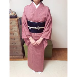 お母さまが残されたお着物でレッスン【大阪京橋の着付け教室きものたまより】