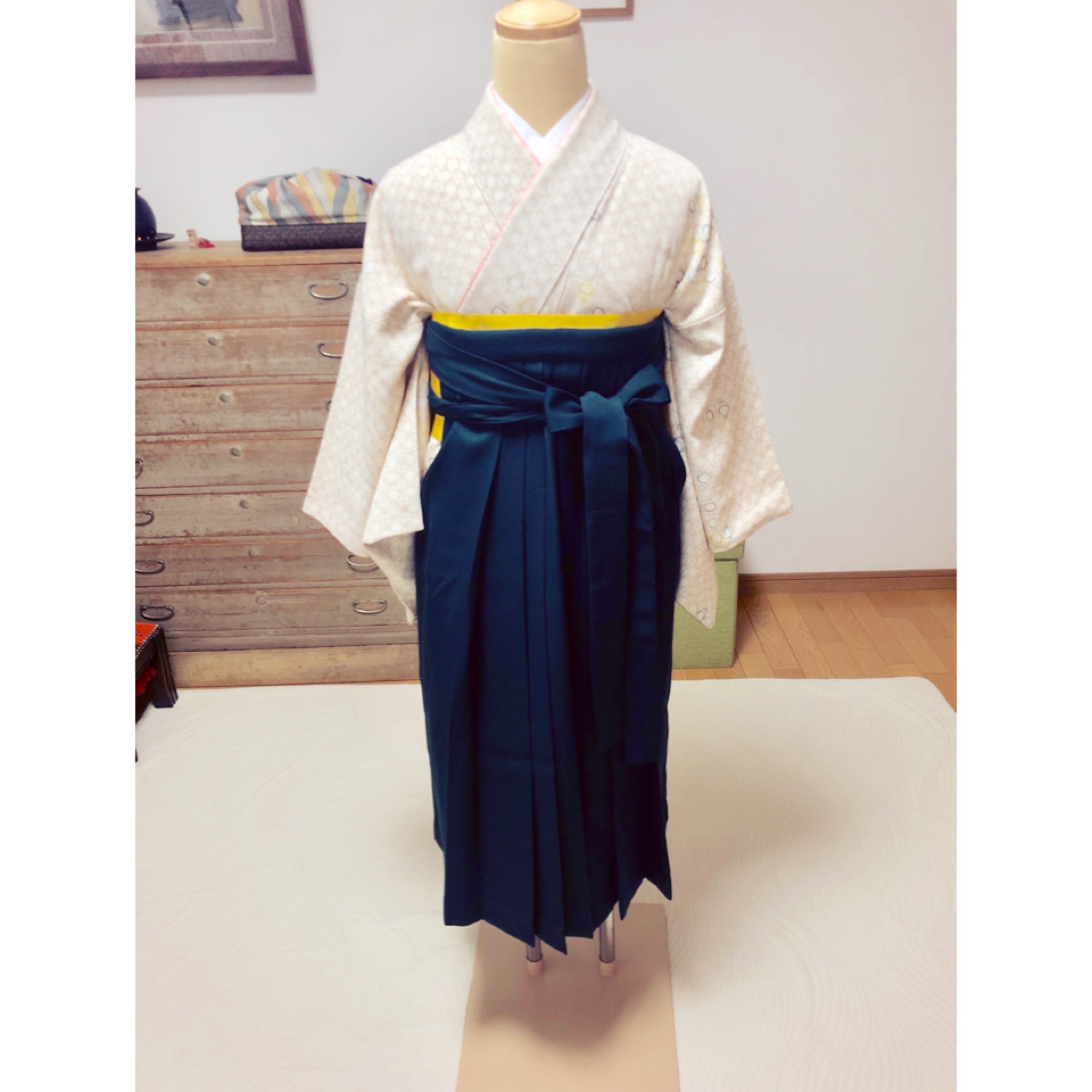 袴の中身の着物の着せ付けは面白いんです【大阪京橋の着付け教室きものたまより】